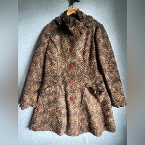 600 West  Coat Women 14 Brown Knit Jacket Sweater